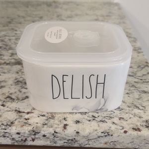 Rae Dunn "Delish" Ceramic Food storage Container